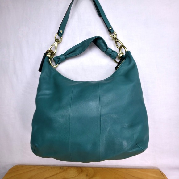 Coach Kristin Teal Leather Purse  #L1073-16814 Great Condition Was $398 - Picture 6 of 16